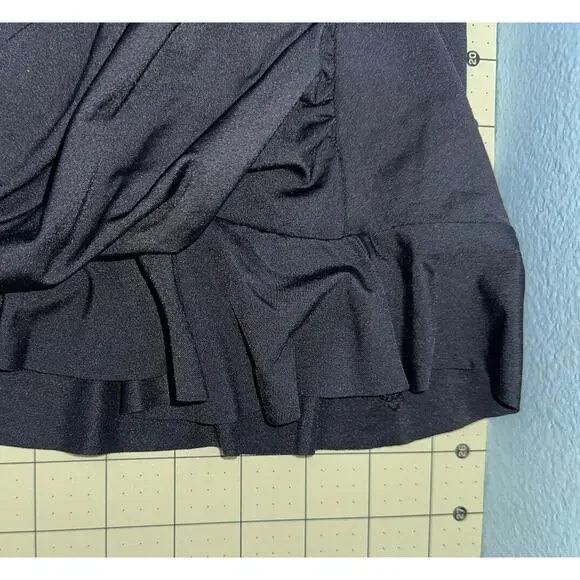 A.N.A A New Approach HALTER Shirred ONE-piece Swimdress BLACK Plus Size 24 NWOT - Picture 8 of 8